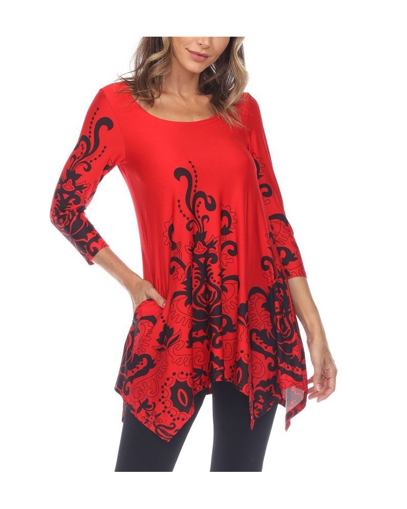 Women's Yanette Tunic Red $16.17 Tops