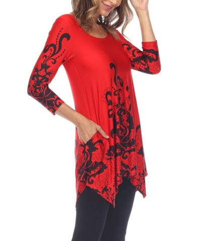 Women's Yanette Tunic Red $16.17 Tops