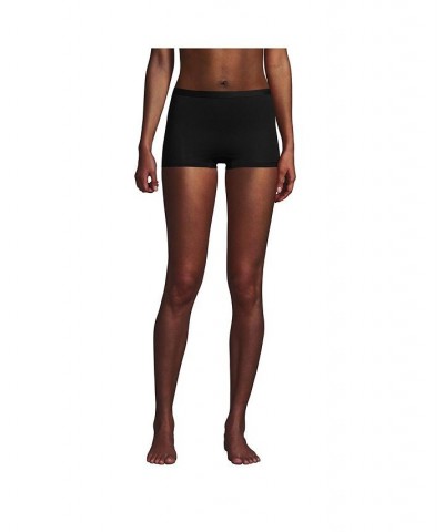 Women's Comfort Knit Mid Rise Boyshort Underwear - 2 Pack Black $18.04 Panty