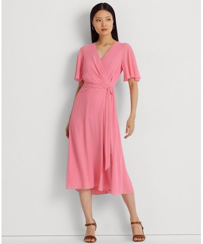 Women's Belted Georgette Dress Poolside Rose $65.10 Dresses