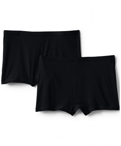 Women's Comfort Knit Mid Rise Boyshort Underwear - 2 Pack Black $18.04 Panty