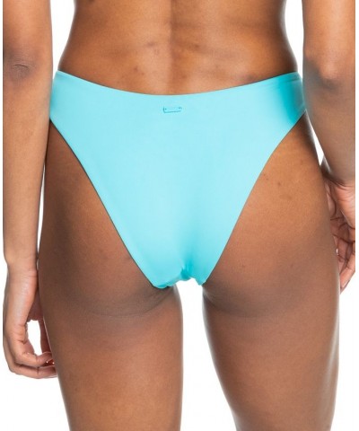 Juniors' Beach Classics High-Leg Cheeky Bikini Bottoms Blue $25.92 Swimsuits