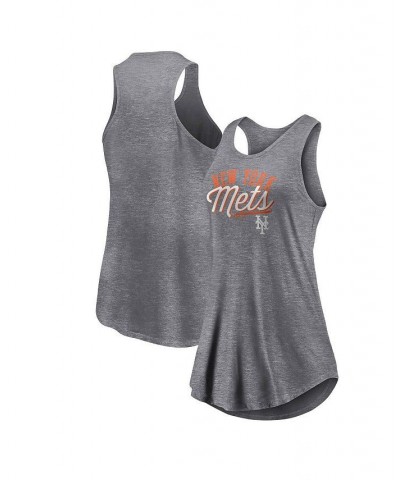 Women's Branded Heather Gray New York Mets Simplicity Swing Racerback Scoop Neck Tank Top Heather Gray $21.19 Tops