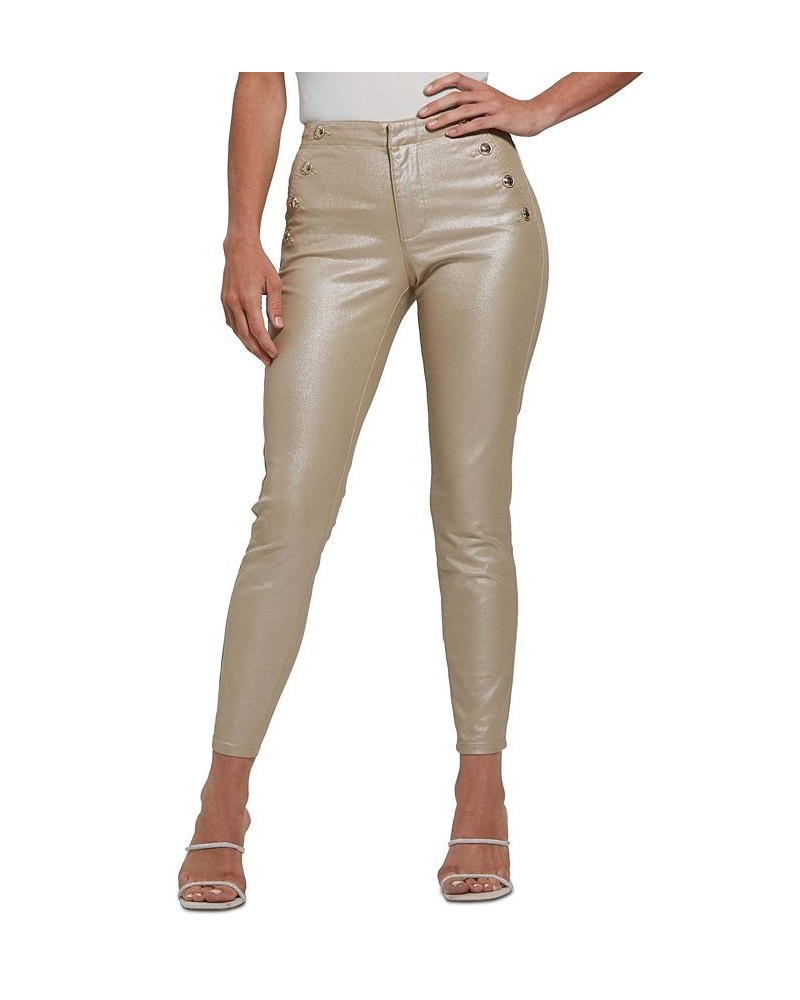 Women's Viola Metallic High-Rise Skinny Jeans Rinse $71.10 Jeans