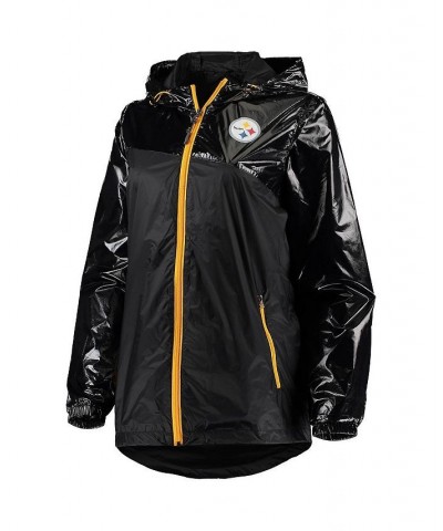 Women's Black Pittsburgh Steelers Double-Coverage Full-Zip Hoodie Jacket Black $48.30 Jackets