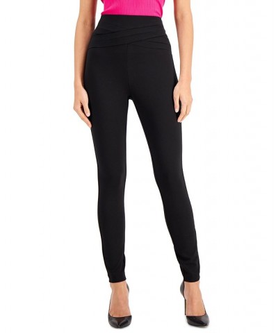 Petite Crossover-Waist Skinny Pants Deep Black $18.77 Pants