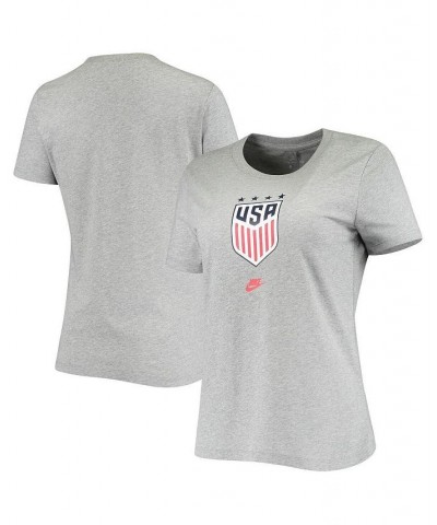 Women's Heathered Gray USWNT 4-Star Crest T-Shirt Heathered Gray $21.19 Tops