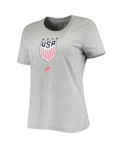 Women's Heathered Gray USWNT 4-Star Crest T-Shirt Heathered Gray $21.19 Tops