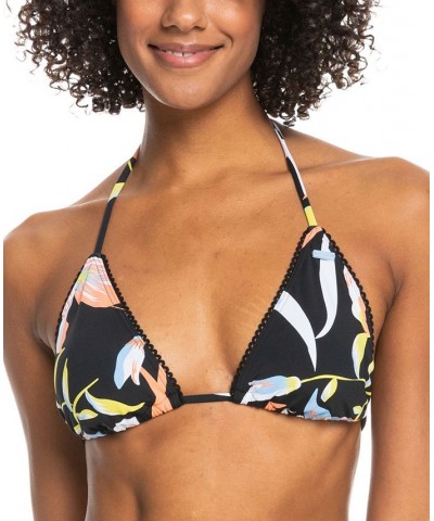 Juniors' Hibiscus Wave Tiki Triangle Bikini Top & Hipster Bikini Bottoms Anthracite Hibiscus Wave $29.12 Swimsuits