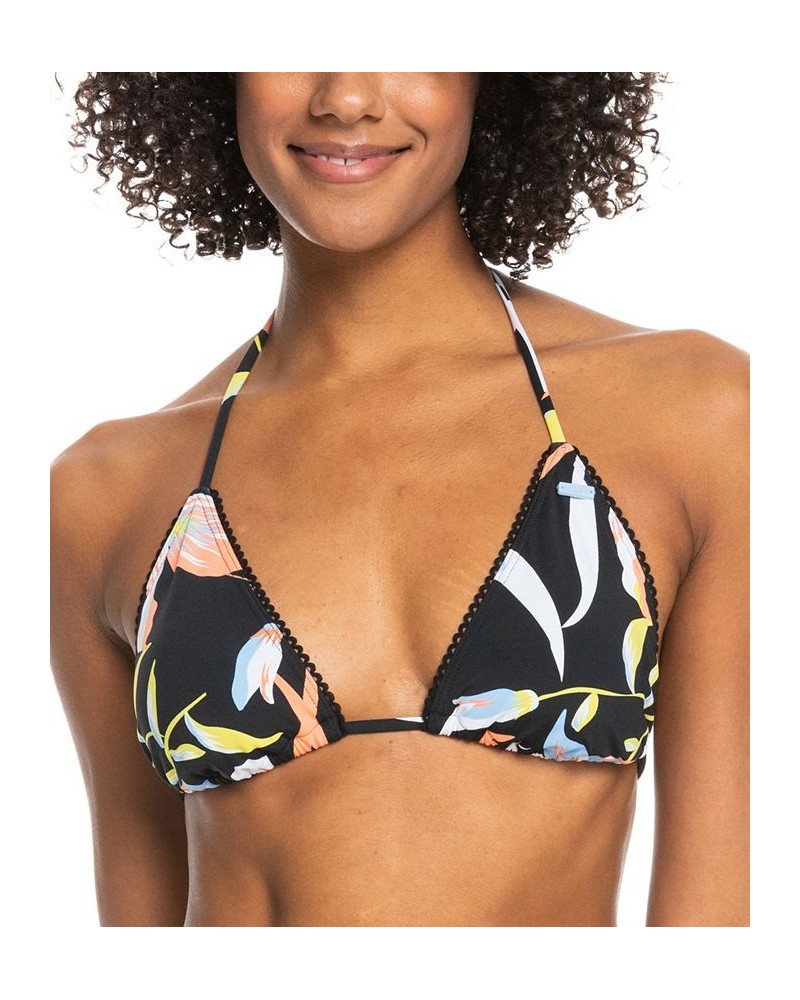 Juniors' Hibiscus Wave Tiki Triangle Bikini Top & Hipster Bikini Bottoms Anthracite Hibiscus Wave $29.12 Swimsuits