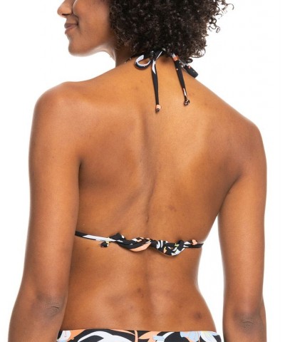 Juniors' Hibiscus Wave Tiki Triangle Bikini Top & Hipster Bikini Bottoms Anthracite Hibiscus Wave $29.12 Swimsuits