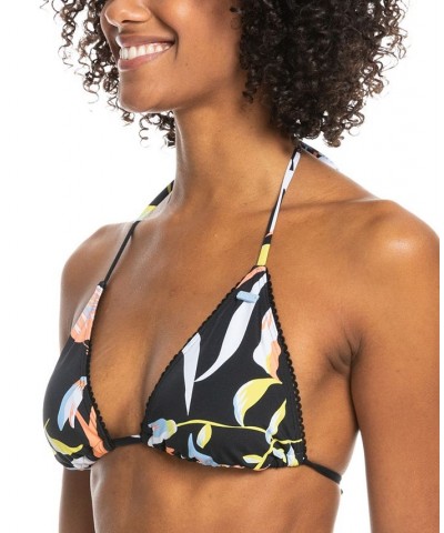 Juniors' Hibiscus Wave Tiki Triangle Bikini Top & Hipster Bikini Bottoms Anthracite Hibiscus Wave $29.12 Swimsuits