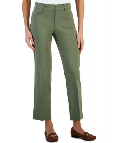 Regular and Short Length Curvy-Fit Straight-Leg Pants Green $15.89 Pants