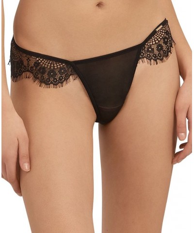 Women's Marina Lingerie Thong Underwear Black $16.40 Panty