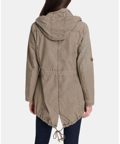 Women's Hooded Utility Jacket Grey $43.46 Jackets