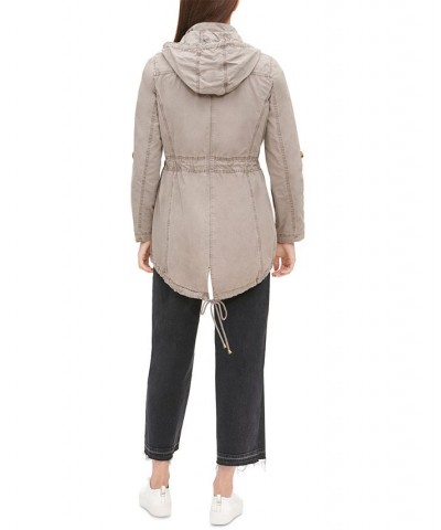 Women's Hooded Utility Jacket Grey $43.46 Jackets