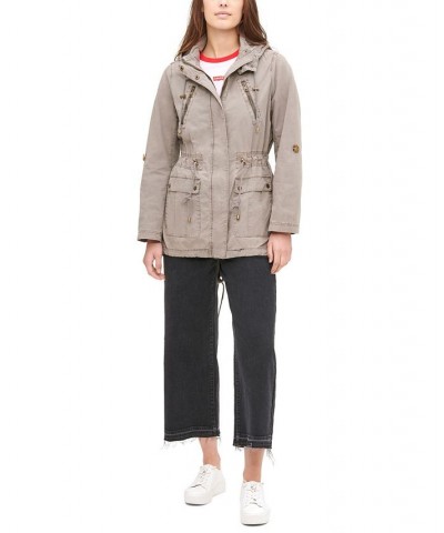 Women's Hooded Utility Jacket Grey $43.46 Jackets