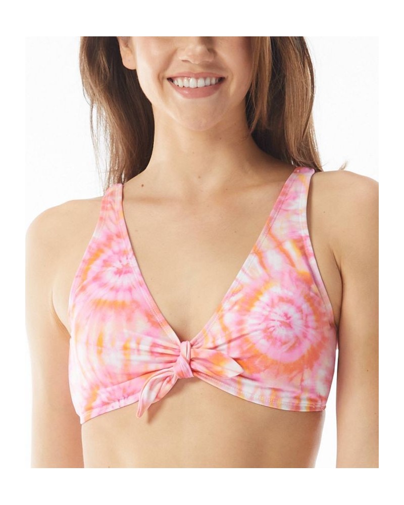 Harper Tie-Dyed Tie Bikini Top Coral $19.35 Swimsuits