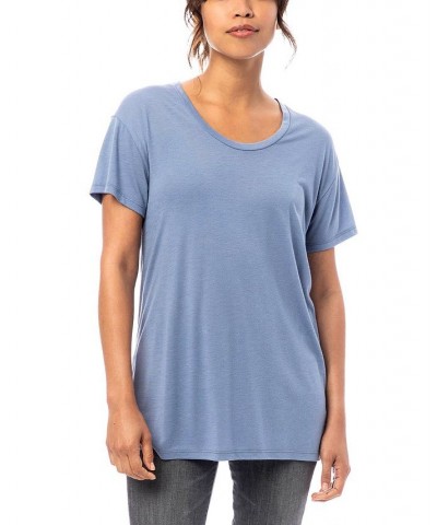 Alternative Apparel Kimber Slinky Jersey Women's T-shirt Blue $13.20 Tops