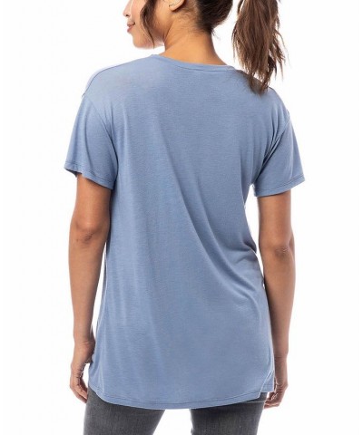 Alternative Apparel Kimber Slinky Jersey Women's T-shirt Blue $13.20 Tops