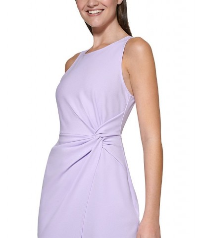 Twist-Front Scuba-Crepe Sheath Dress Purple $49.50 Dresses