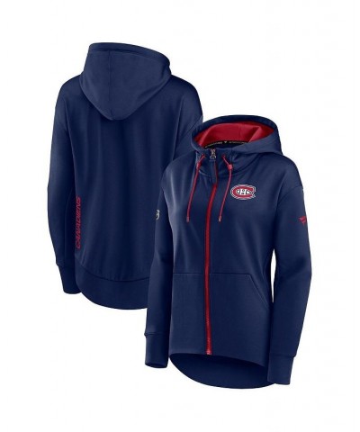 Women's Branded Navy Montreal Canadiens Authentic Pro Rink Full-zip Hoodie Navy $50.99 Sweatshirts