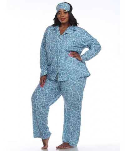 Plus Size 3-Piece Pajama Set Mint $26.00 Sleepwear