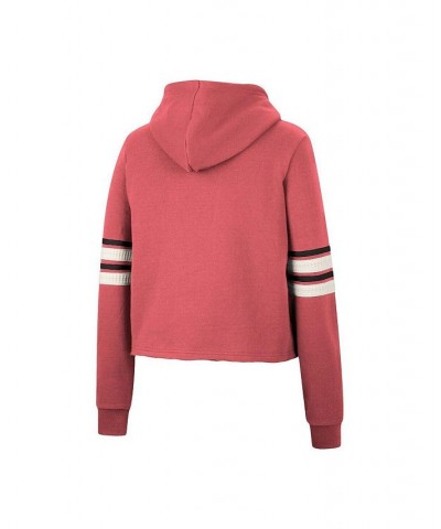 Women's Scarlet Nebraska Huskers Retro Cropped Pullover Hoodie Scarlet $30.24 Sweatshirts