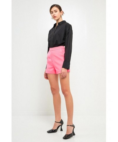 Women's Tailored Basic Shorts Pink $40.00 Shorts