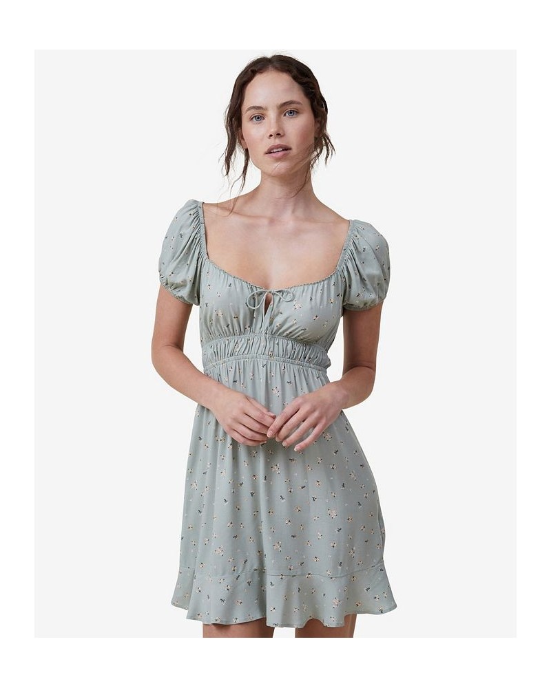 Women's Joey Puff Sleeve Mini Dress Rozalia Rose Tinted Sage $32.99 Dresses