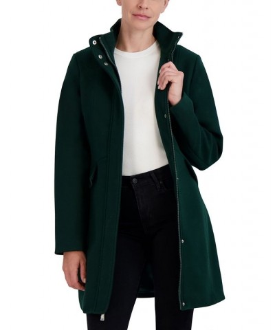 Women's Single-Breasted Belted Walker Coat Green $57.60 Coats