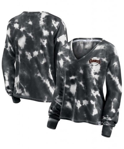 Women's White Black San Francisco Giants Tie-Dye V-Neck Pullover Sweatshirt White, Black $28.59 Sweatshirts