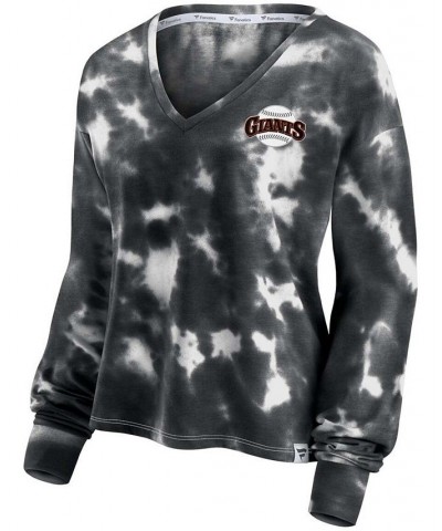 Women's White Black San Francisco Giants Tie-Dye V-Neck Pullover Sweatshirt White, Black $28.59 Sweatshirts