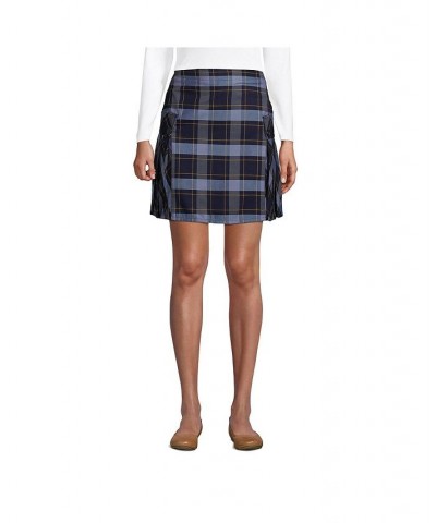 School Uniform Women's Side Pleat Plaid Skort Above Knee Evergreen/white plaid $23.58 Skirts