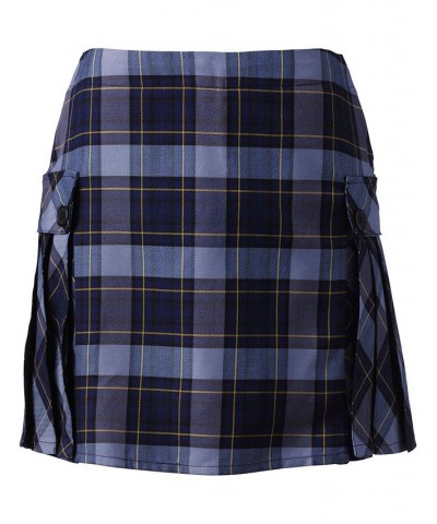 School Uniform Women's Side Pleat Plaid Skort Above Knee Evergreen/white plaid $23.58 Skirts