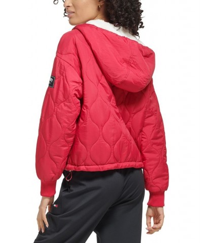 Women's Lightweight Quilted Hooded Jacket Pink $46.61 Jackets