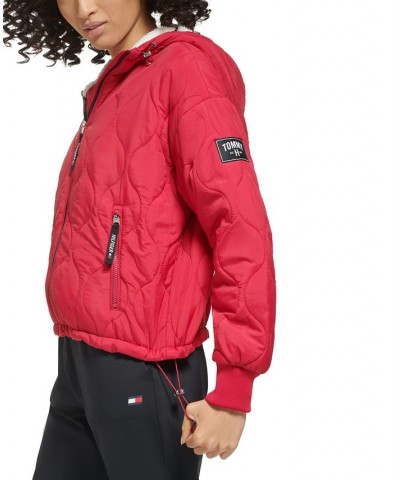 Women's Lightweight Quilted Hooded Jacket Pink $46.61 Jackets