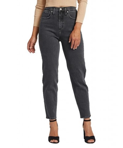 Women's Highly Desirable High Rise Straight Leg Jeans Black $35.20 Jeans