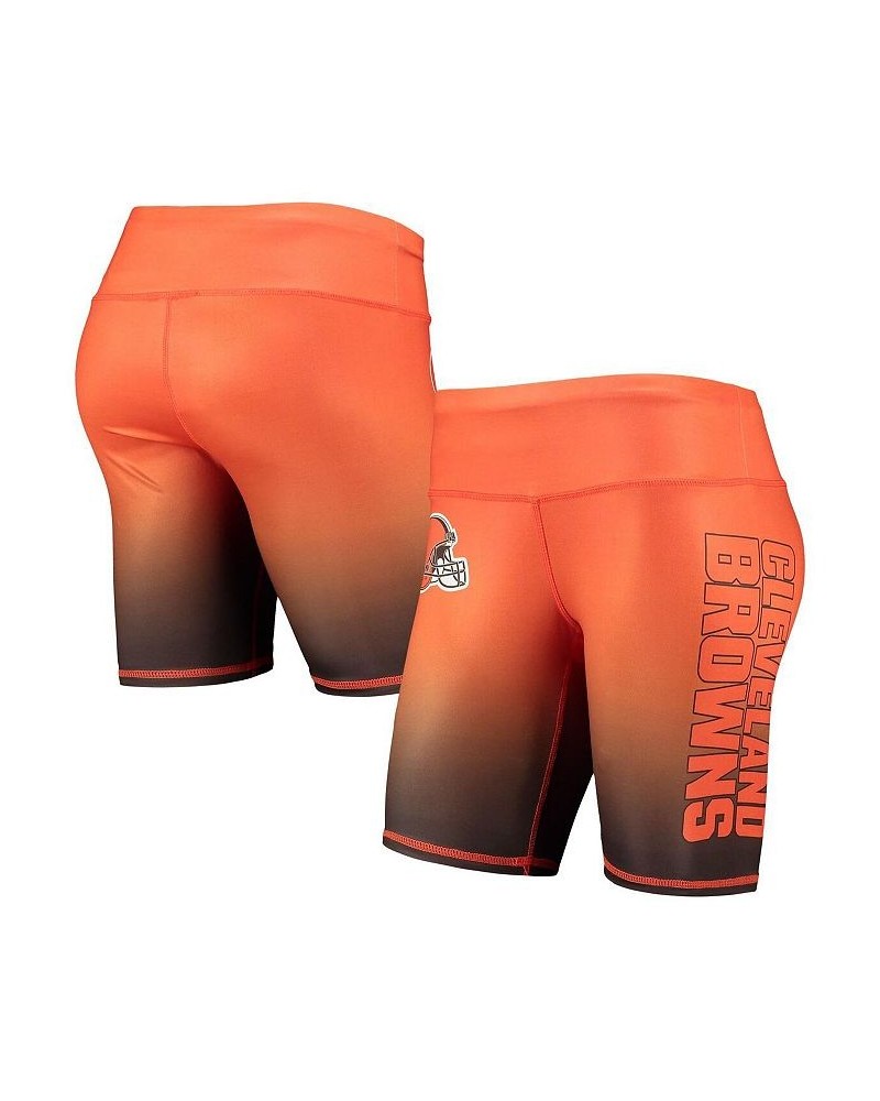 Women's Orange Cleveland Browns Gradient Biker Shorts Orange $22.05 Shorts