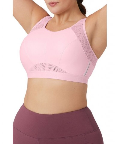 Full Figure Plus Size No-Sweat Mesh Sports Wirefree Bra Pink $21.58 Bras