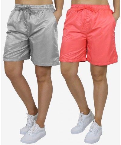 Women's Active Workout Training Shorts - Pack of 2 Gray Salmon $33.92 Shorts