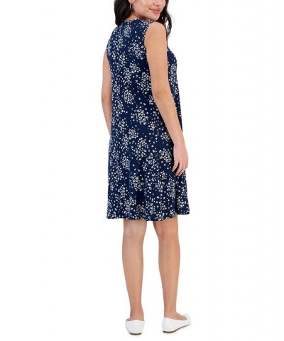 Petite Sleeveless Floral Flip-Flop Dress Blossom Blue $14.60 Dresses