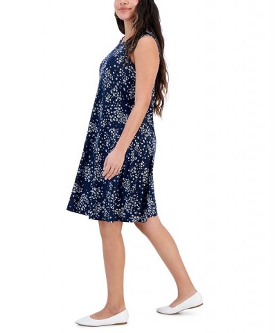 Petite Sleeveless Floral Flip-Flop Dress Blossom Blue $14.60 Dresses