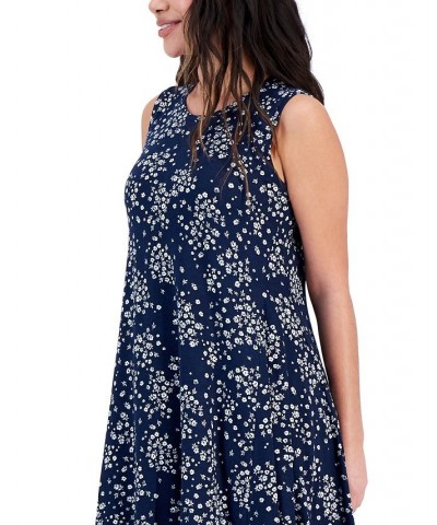 Petite Sleeveless Floral Flip-Flop Dress Blossom Blue $14.60 Dresses