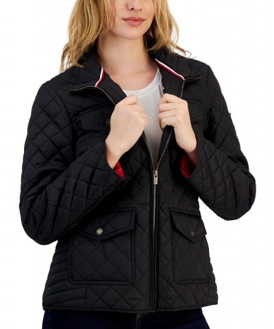 Women's Quilted Zip-Up Jacket Black $34.40 Jackets