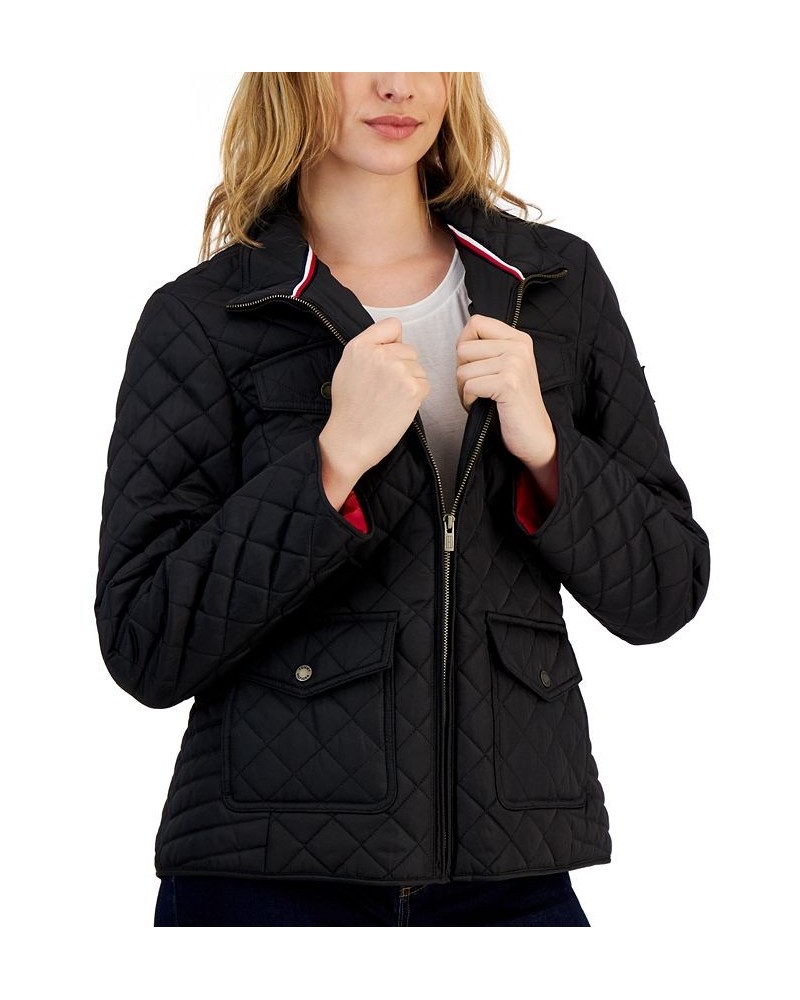 Women's Quilted Zip-Up Jacket Black $34.40 Jackets