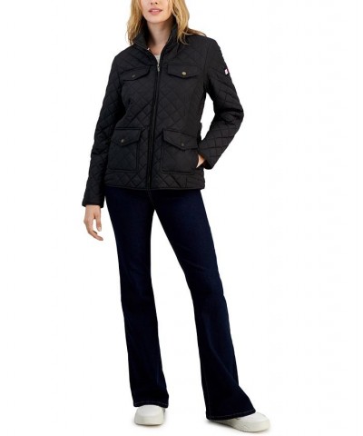 Women's Quilted Zip-Up Jacket Black $34.40 Jackets