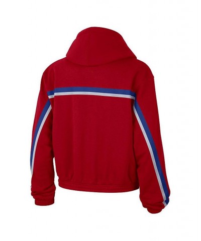 Women's Brand Red Philadelphia 76ers Courtside Statement Edition Pullover Hoodie Red $43.34 Sweatshirts