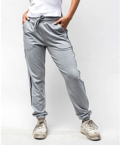 Women's Reneu Earth Drawstring Sweat Pants with Stripe Pink $36.04 Pants