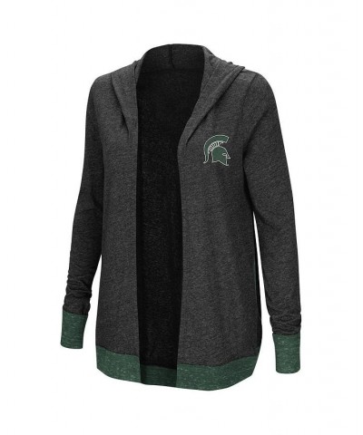 Women's Charcoal Michigan State Spartans Plus Size Steeplechase Open Hooded Tri-Blend Cardigan Charcoal $23.65 Sweaters